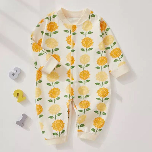 Sunflower - Print Infant Romper: Bright and Cozy