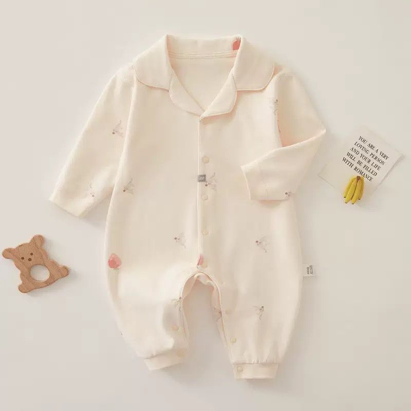 Delicate Bunny - Print Infant Romper with a Touch of Elegance