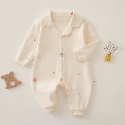 Delicate Bunny - Print Infant Romper with a Touch of Elegance